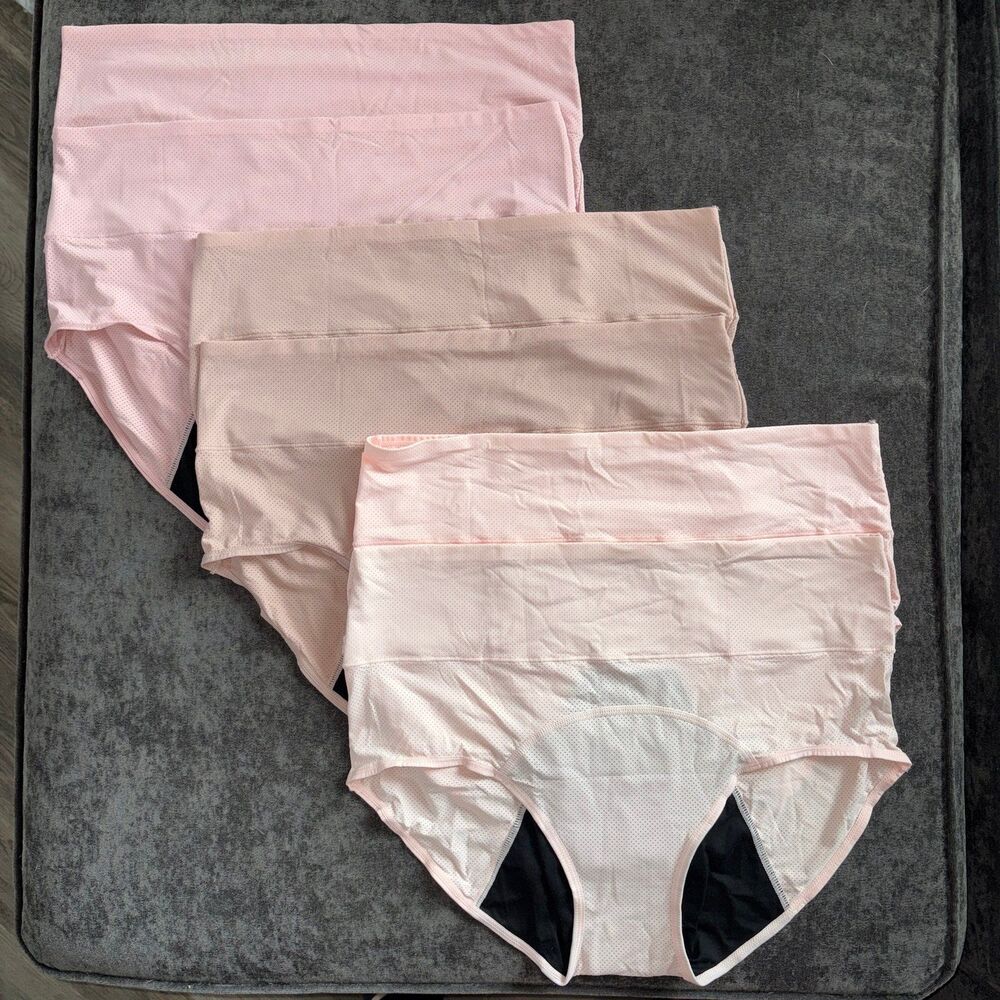 Everdries Women’s  Comfort Plus Leakproof Underwear LOT 6 pairs 2XL Pink